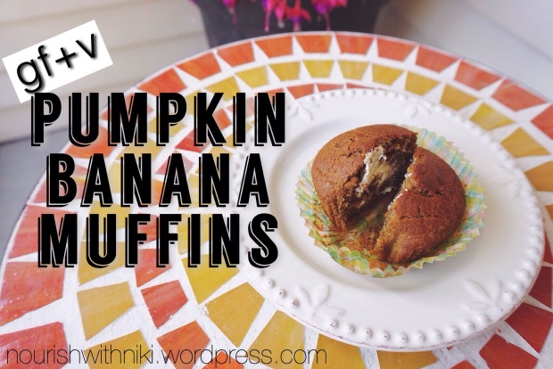 Gluten Free Vegan Pumpkin Banana Muffins | Nourish with Niki